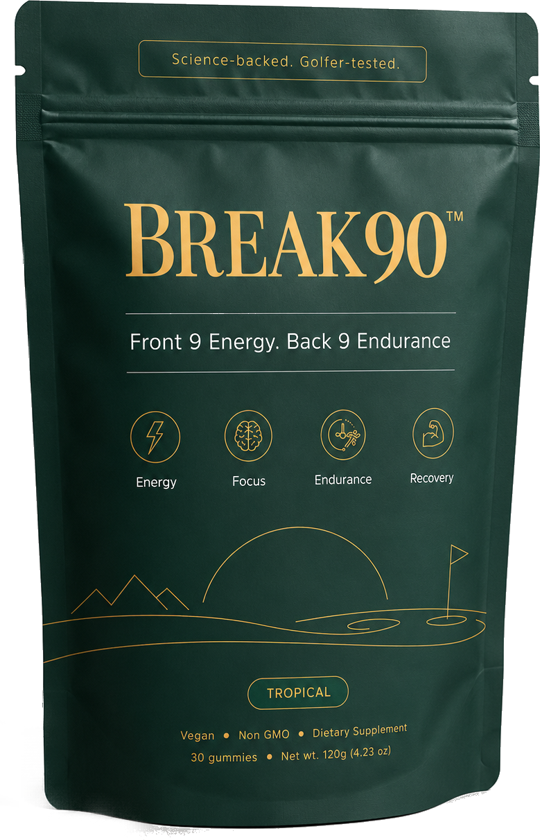 Break 90 golf performance gummies pouch